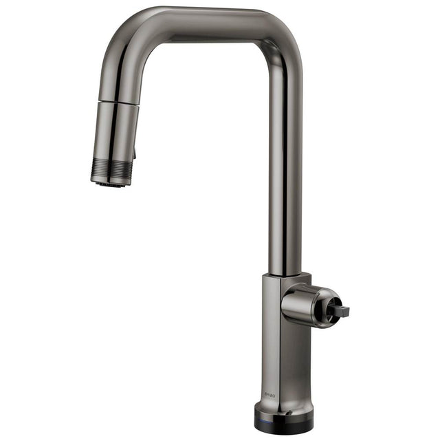 Brizo - Kintsu SmartTouch Pull-Down Faucet with Square Spout - Less Handle - Brilliance Black Onyx
