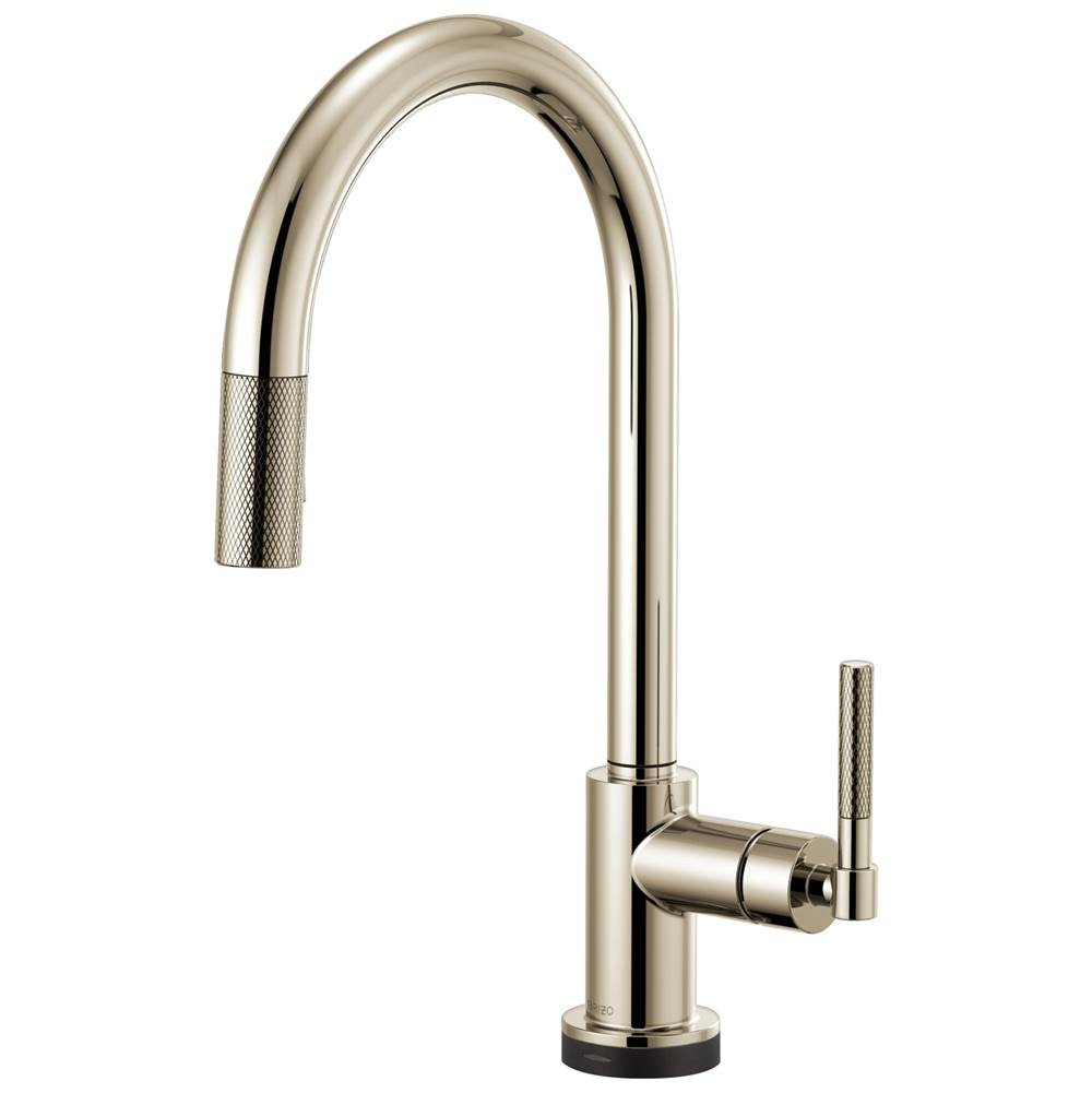 Brizo - Litze SmartTouch Pull-Down Kitchen Faucet with Arc Spout and Knurled Handle - Polished Nickel