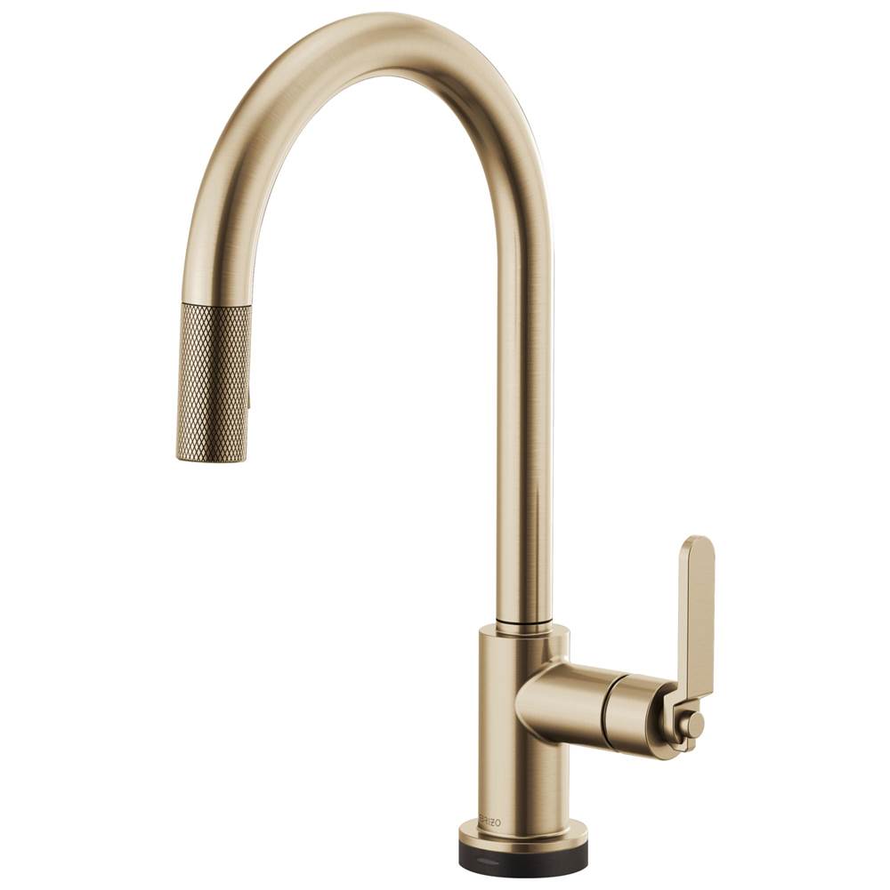 Brizo - Litze SmartTouch Pull-Down Kitchen Faucet with Arc Spout and Industrial Handle - Luxe Gold