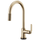 Brizo - Litze SmartTouch Pull-Down Kitchen Faucet with Arc Spout and Industrial Handle - Luxe Gold