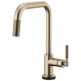 Brizo - Litze SmartTouch Pull-Down Kitchen Faucet with Square Spout and Knurled Handle - Luxe Gold