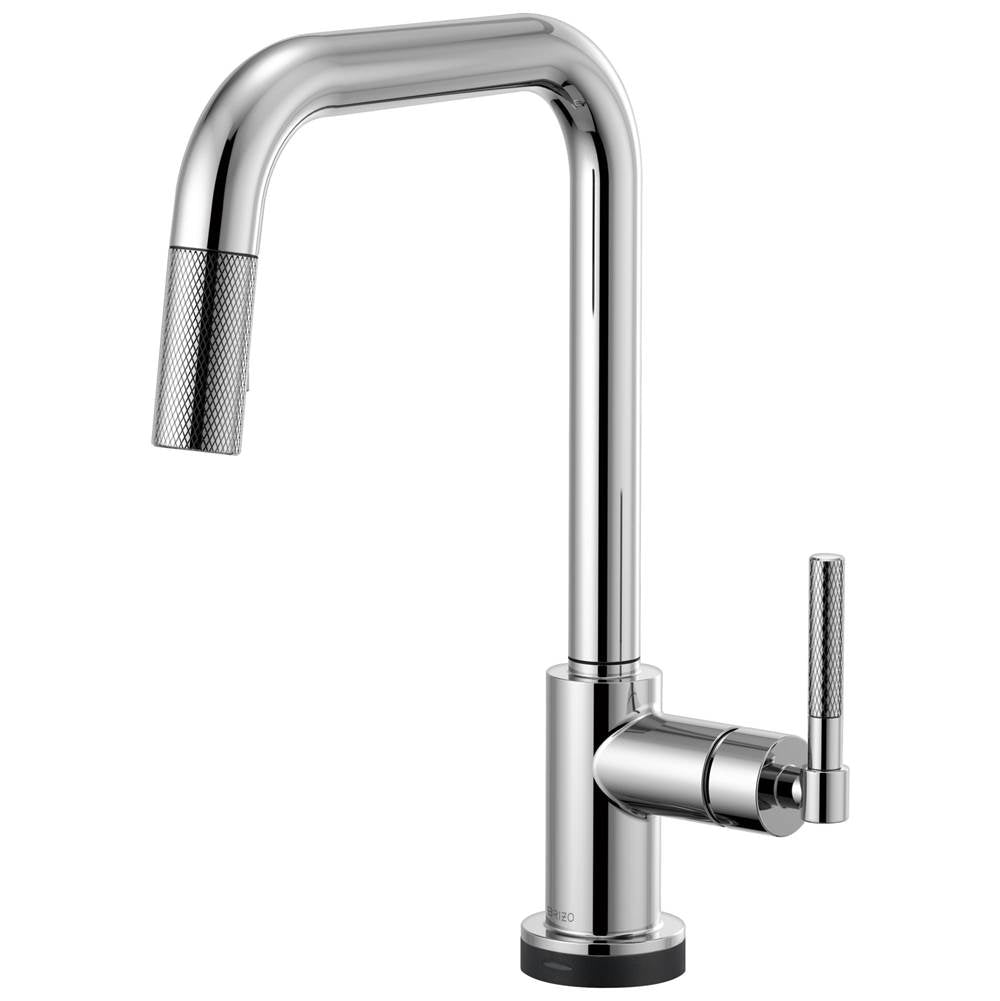 Brizo - Litze SmartTouch Pull-Down Kitchen Faucet with Square Spout and Knurled Handle - Chrome