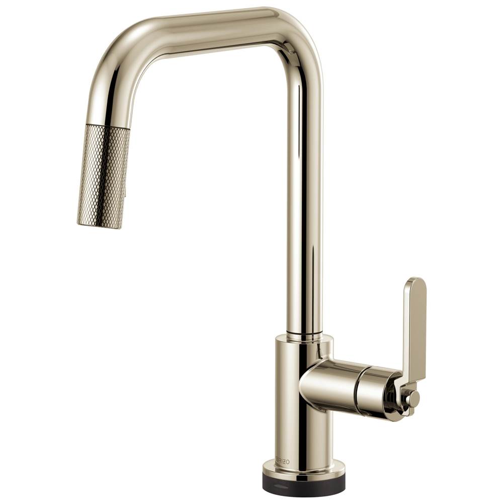 Brizo - Litze SmartTouch Pull-Down Kitchen Faucet with Square Spout and Industrial Handle - Polished Nickel