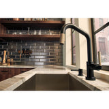 Litze SmartTouch Pull-Down Kitchen Faucet with Angled Spout and Knurled Handle
