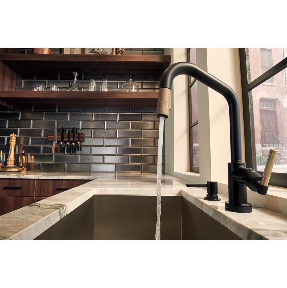 Litze SmartTouch Pull-Down Kitchen Faucet with Angled Spout and Knurled Handle