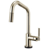 Brizo - Litze SmartTouch Pull-Down Kitchen Faucet with Angled Spout and Knurled Handle - Polished Nickel
