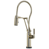 Brizo - Litze SmartTouch Articulating Kitchen Faucet With Finished Hose - Polished Nickel