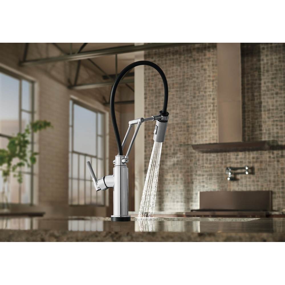 Litze SmartTouch Articulating Kitchen Faucet with Knurled Handle