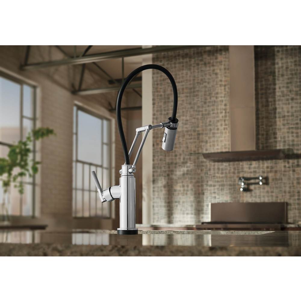 Litze SmartTouch Articulating Kitchen Faucet with Knurled Handle