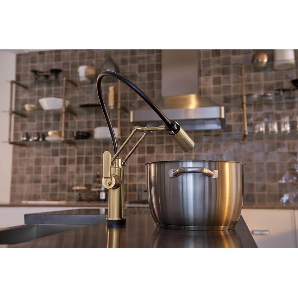 Litze SmartTouch Articulating Kitchen Faucet with Industrial Handle