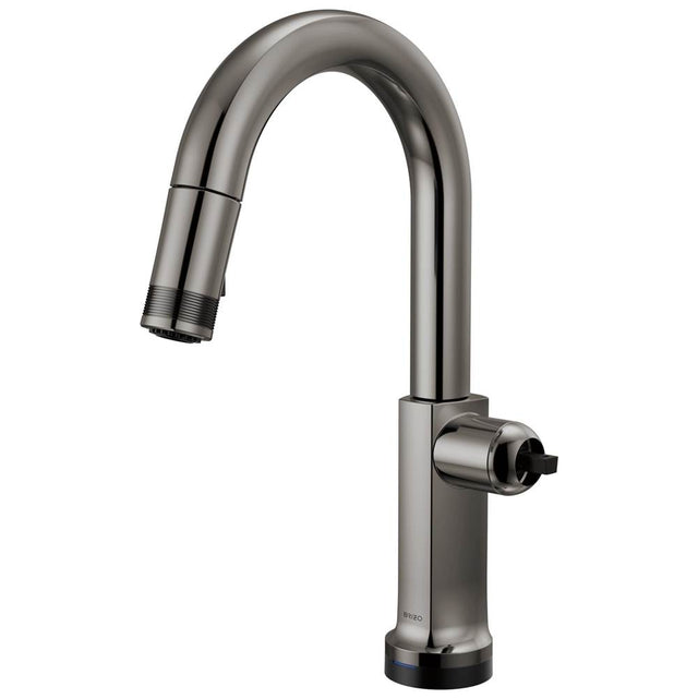 Brizo - Kintsu SmartTouch Pull-Down Prep Faucet with Arc Spout - Less Handle - Brilliance Black Onyx