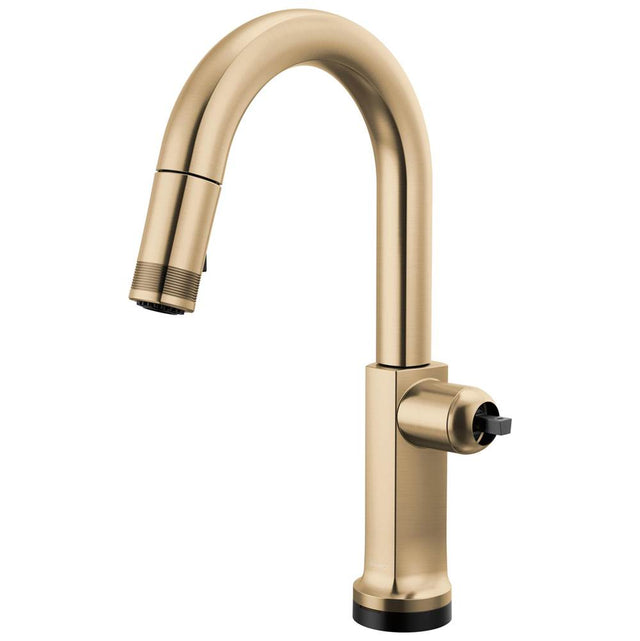 Brizo - Kintsu SmartTouch Pull-Down Prep Faucet with Arc Spout - Less Handle - Luxe Gold