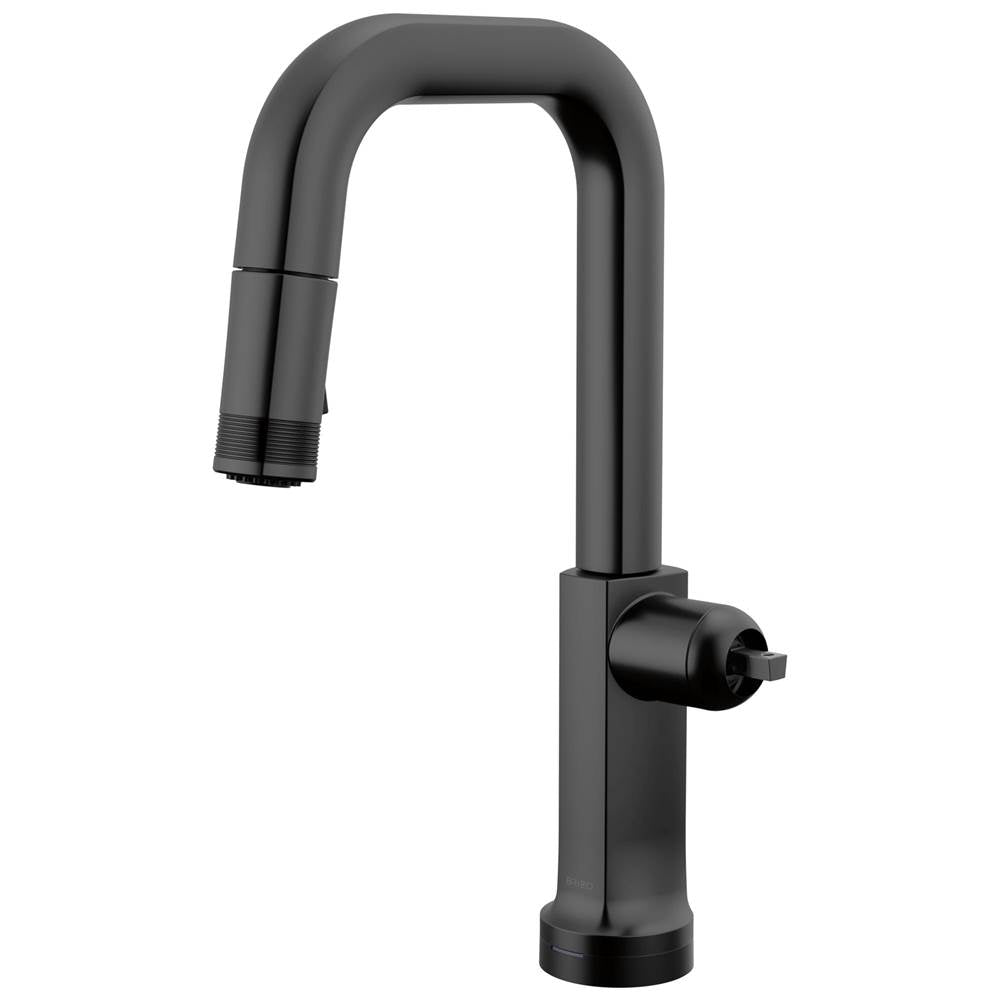 Brizo - Kintsu SmartTouch Pull-Down Prep Faucet with Square Spout - Less Handle - Matte Black