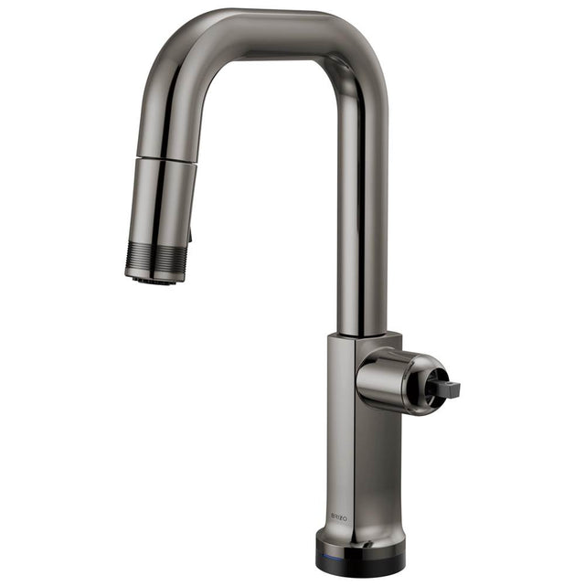 Brizo - Kintsu SmartTouch Pull-Down Prep Faucet with Square Spout - Less Handle - Brilliance Black Onyx
