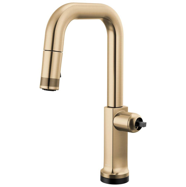 Brizo - Kintsu SmartTouch Pull-Down Prep Faucet with Square Spout - Less Handle - Luxe Gold