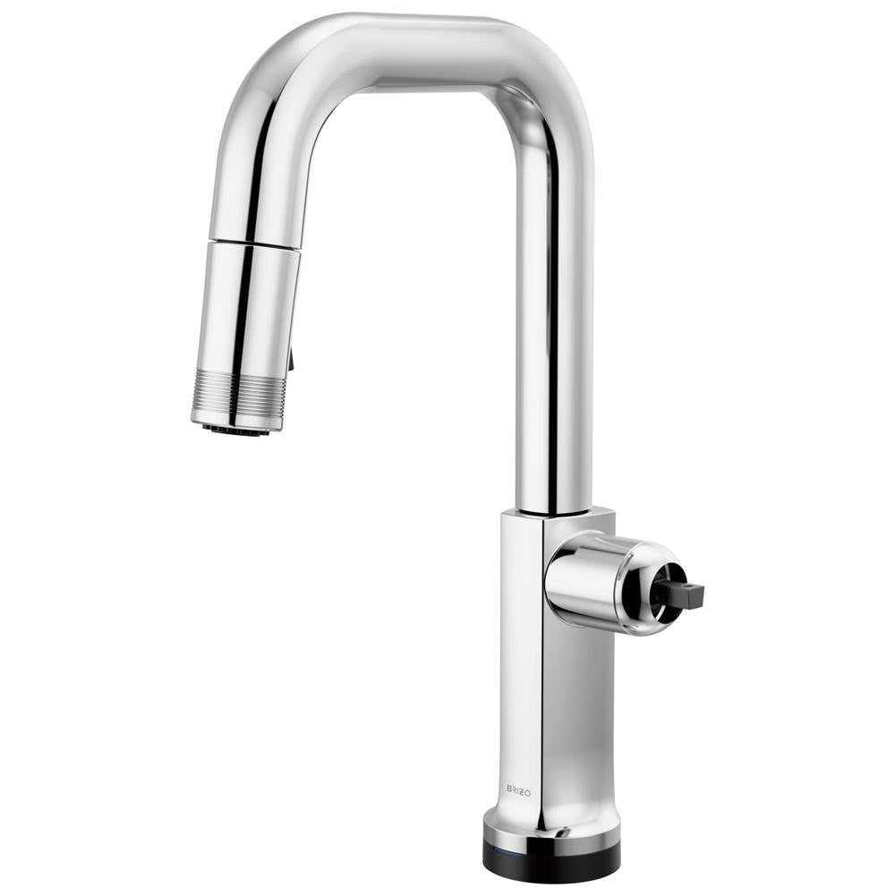 Brizo - Kintsu SmartTouch Pull-Down Prep Faucet with Square Spout - Less Handle - Chrome