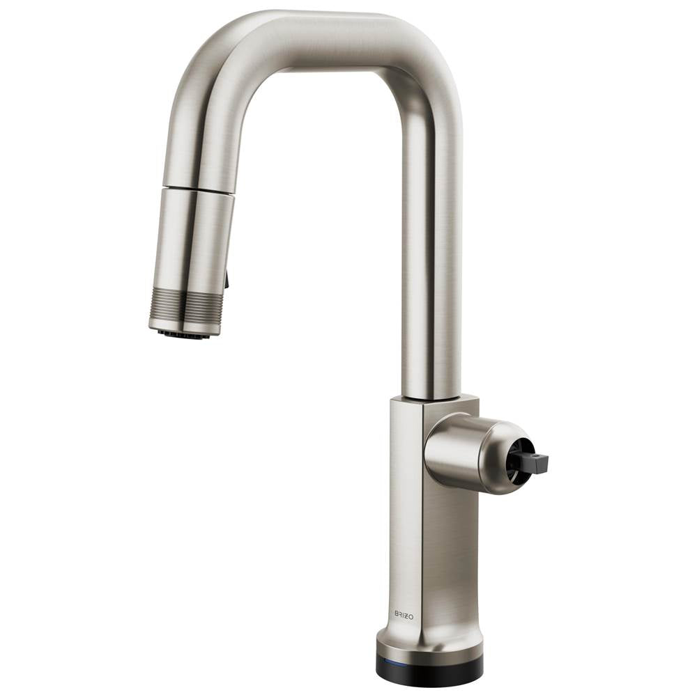 Brizo - Kintsu SmartTouch Pull-Down Prep Faucet with Square Spout - Less Handle - Stainless