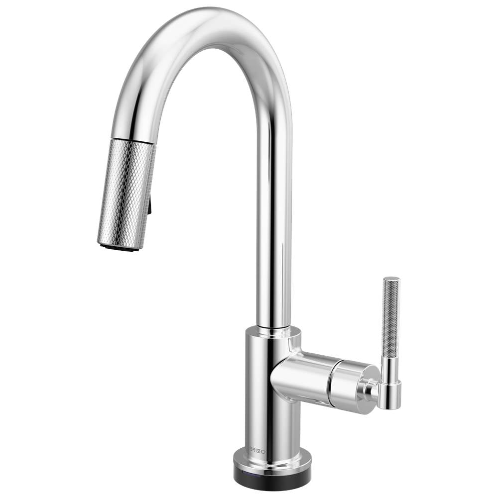 Brizo - Litze Smarttouch Pull-Down Prep Faucet with Arc Spout - Knurled Handle - Chrome