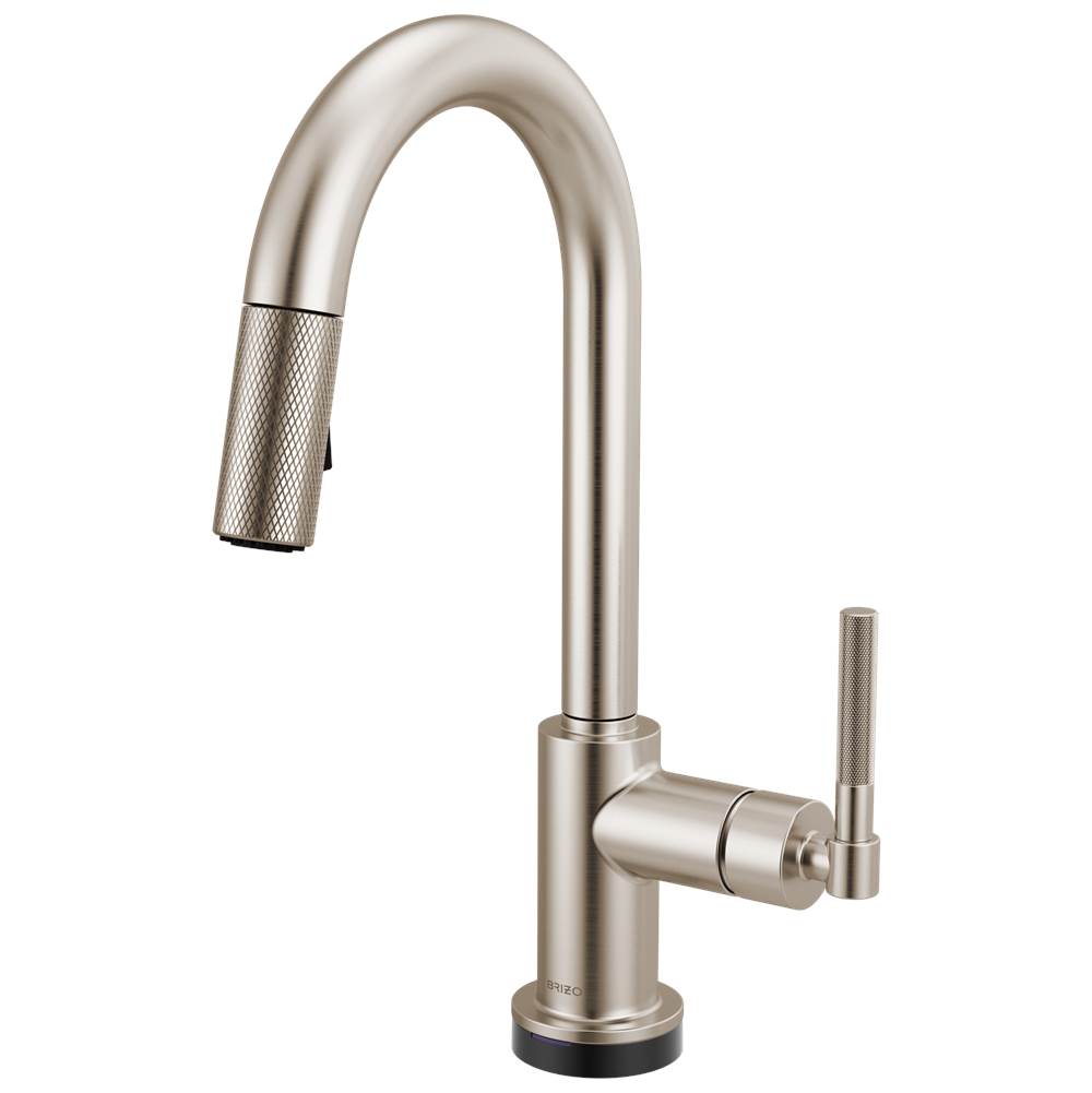 Brizo - Litze Smarttouch Pull-Down Prep Faucet with Arc Spout - Knurled Handle - Stainless