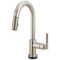 Brizo - Litze Smarttouch Pull-Down Prep Faucet with Arc Spout - Knurled Handle - Stainless