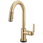 Brizo - Litze Smarttouch Pull-Down Prep Faucet with Arc Spout - Industrial Handle - Luxe Gold
