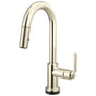 Brizo - Litze Smarttouch Pull-Down Prep Faucet with Arc Spout - Industrial Handle - Polished Nickel