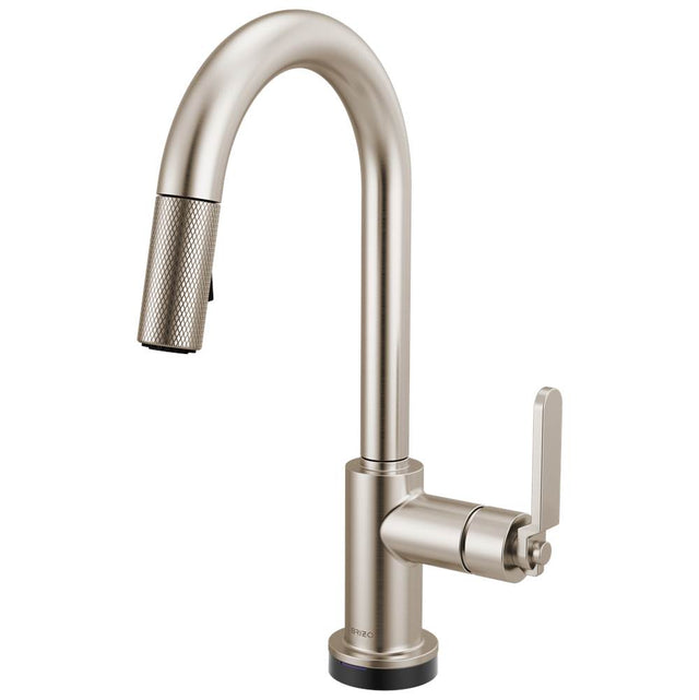 Brizo - Litze Smarttouch Pull-Down Prep Faucet with Arc Spout - Industrial Handle - Stainless