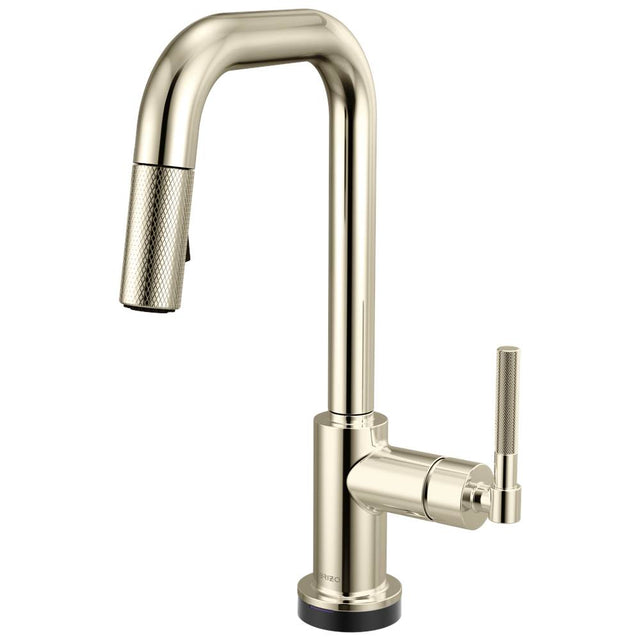 Brizo - Litze Smarttouch Pull-Down Prep Faucet with Square Spout - Knurled Handle - Polished Nickel