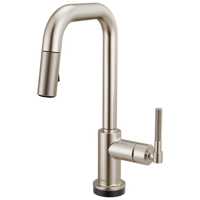 Brizo - Litze Smarttouch Pull-Down Prep Faucet with Square Spout - Knurled Handle - Stainless