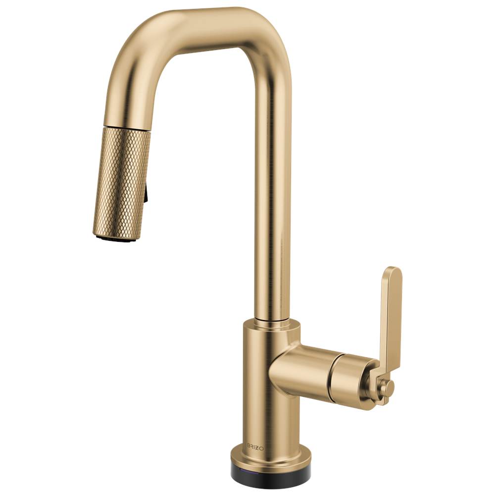 Brizo - Litze Smarttouch Pull-Down Prep Faucet with Square Spout - Industrial Handle - Luxe Gold
