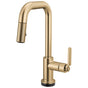 Brizo - Litze Smarttouch Pull-Down Prep Faucet with Square Spout - Industrial Handle - Luxe Gold