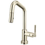 Brizo - Litze Smarttouch Pull-Down Prep Faucet with Angle Spout - Knurled Handle - Polished Nickel