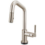 Brizo - Litze Smarttouch Pull-Down Prep Faucet with Angle Spout - Knurled Handle - Stainless