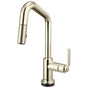 Brizo - Litze Smarttouch Pull-Down Prep Faucet with Angle Spout - Industrial Handle - Polished Nickel