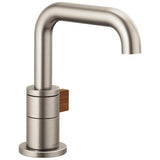 Brizo - Litze Single-Handle Lavatory Faucet 1.2 GPM - Luxe Nickel  With  Teak Wood