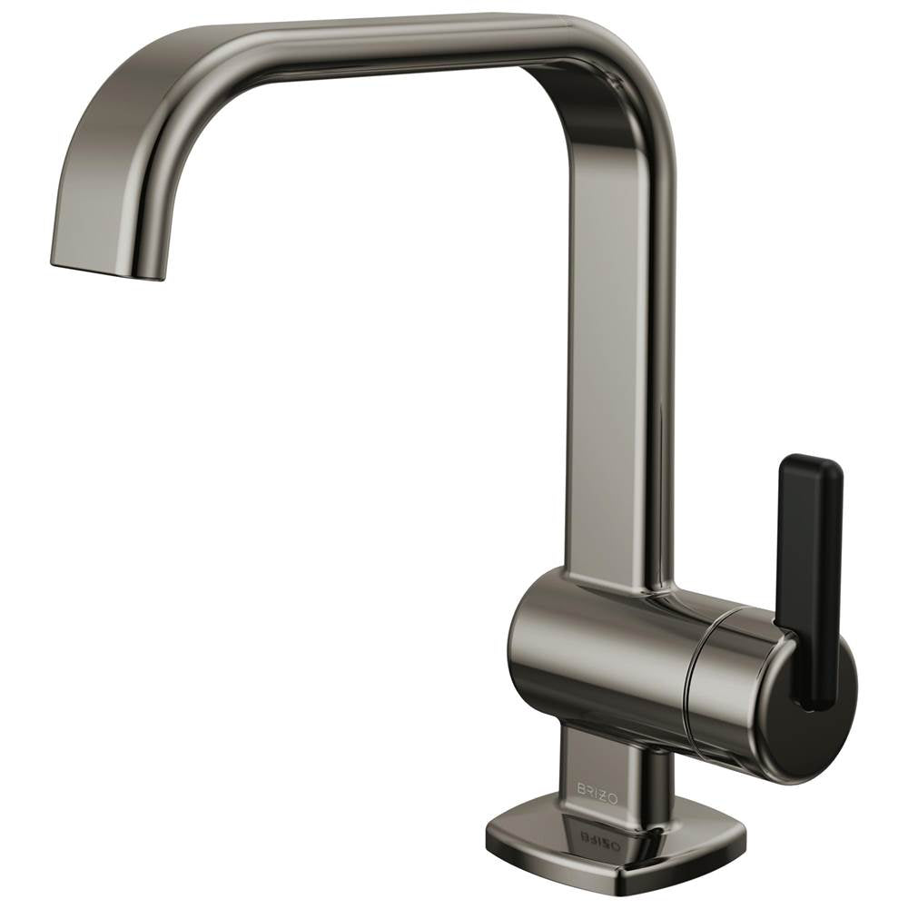 Brizo - AllariaE Single-Handle Lavatory Faucet 1.2 GPM - Brilliance Black Onyx  With  Matte Black