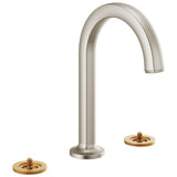 Brizo - Kintsu Widespread Lavatory Faucet with Arc Spout - Less Handles 1.2 GPM - Luxe Nickel