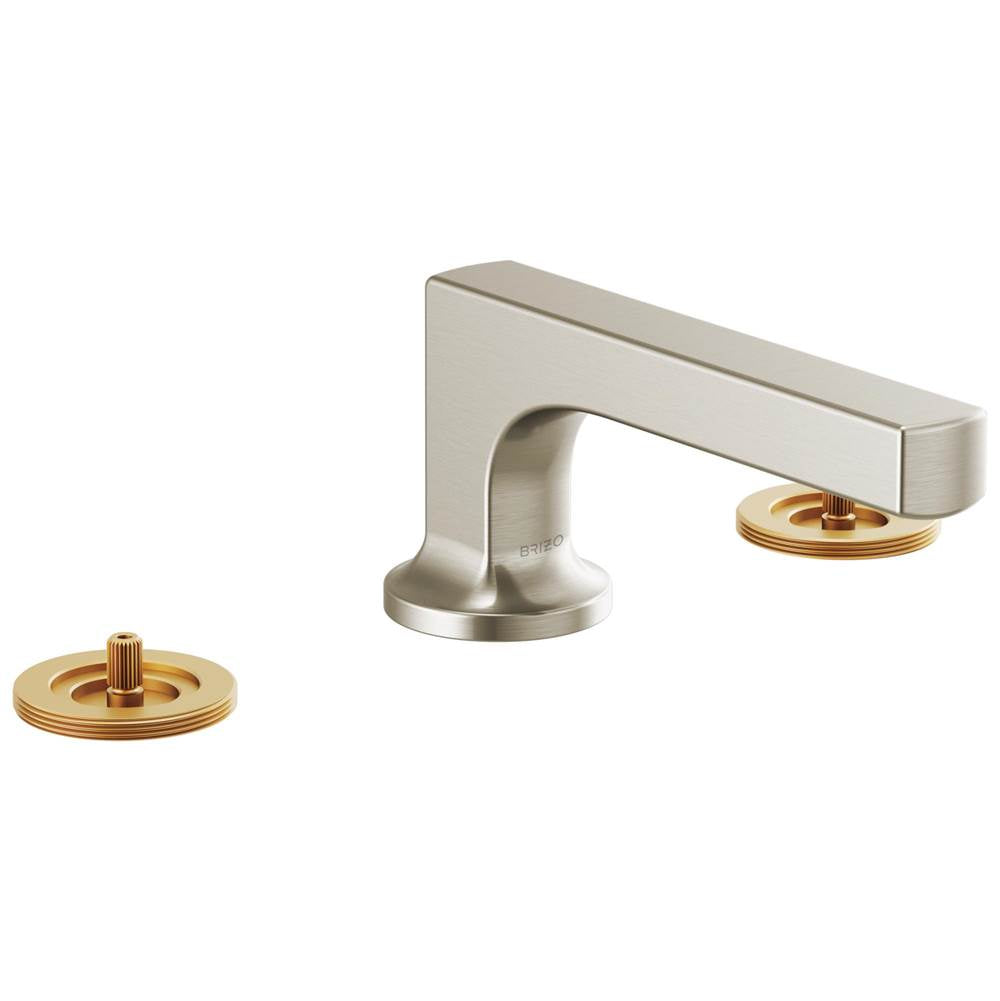 Brizo - Kintsu Widespread Lavatory Faucet with Low Spout - Less Handles 1.5 GPM - Luxe Nickel