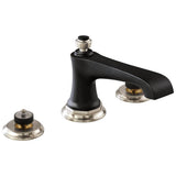 Brizo - Rook Widespread Lavatory Faucet - Less Handles 1.2 GPM - Luxe Nickel   With Matte Black