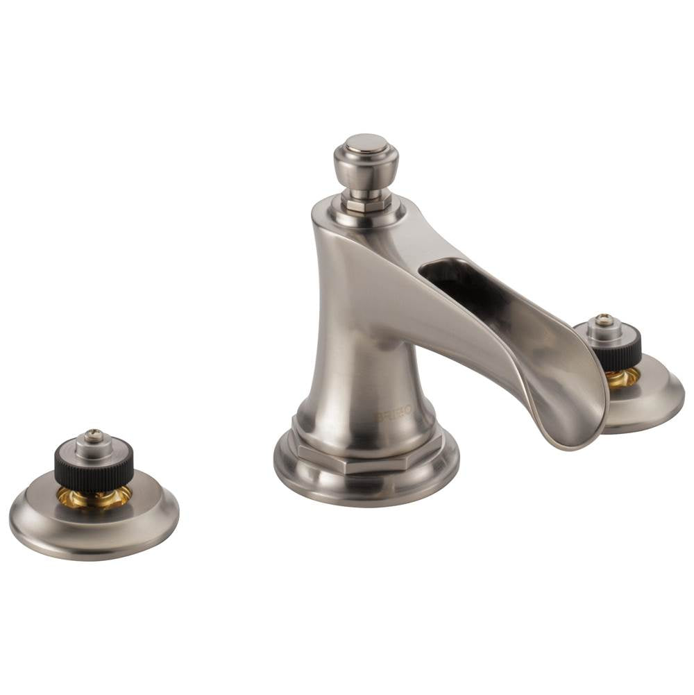 Brizo - Rook Widespread Lavatory Faucet with Channel Spout - Less Handles 1.2 GPM - Luxe Nickel