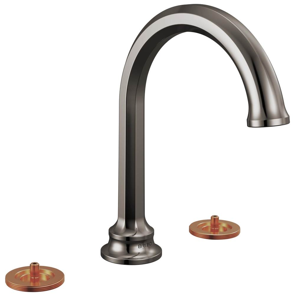 Brizo - BeauclereE Widespread Lavatory Faucet with Arc Spout - Less Handles 1.2 GPM - Brilliance Black Onyx