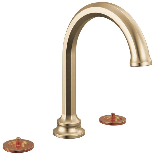 Brizo - BeauclereE Widespread Lavatory Faucet with Arc Spout - Less Handles 1.2 GPM - Luxe Gold