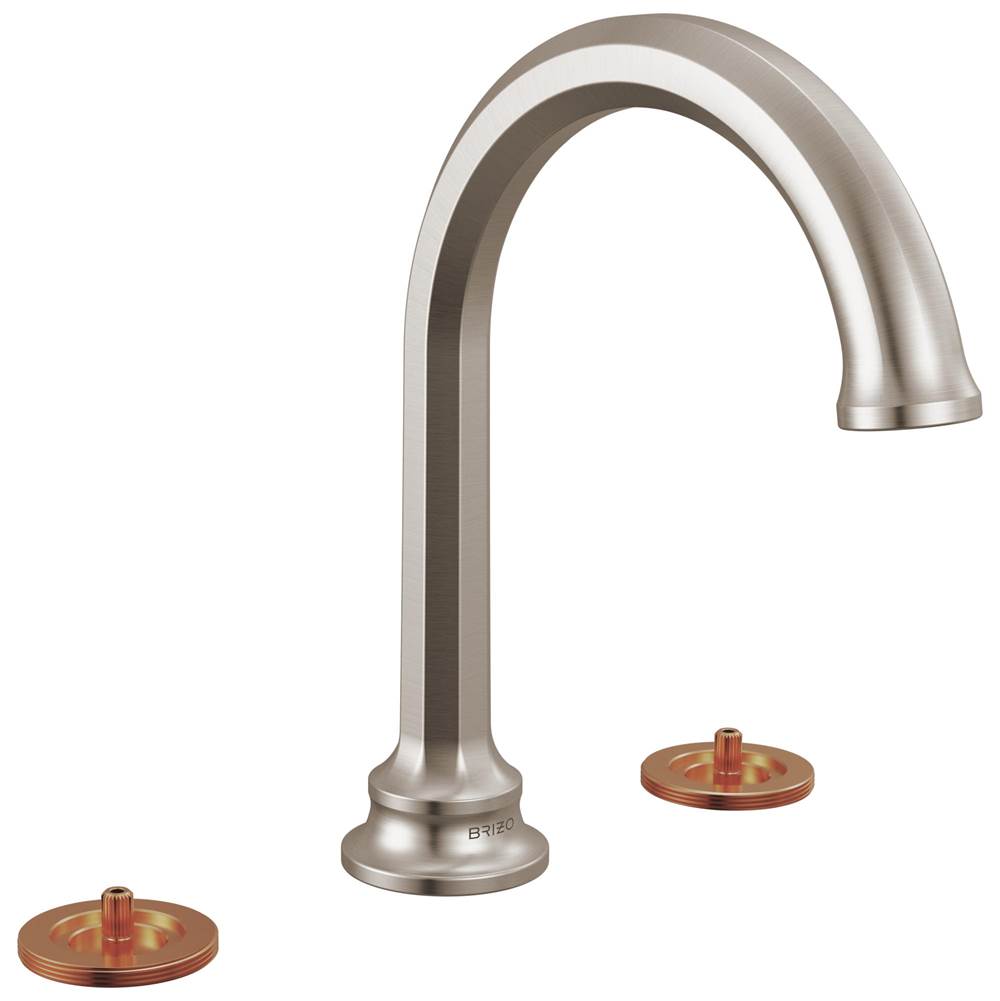Brizo - BeauclereE Widespread Lavatory Faucet with Arc Spout - Less Handles 1.2 GPM - Luxe Nickel
