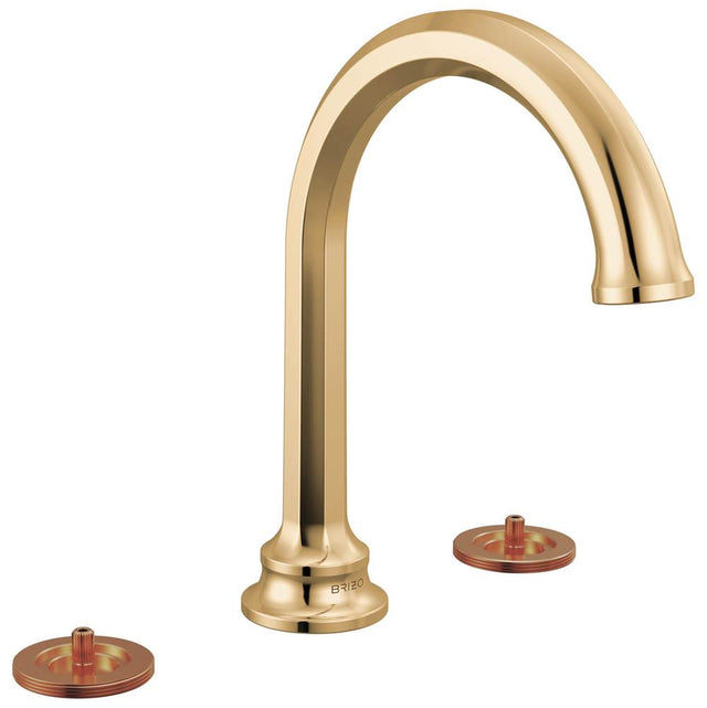 Brizo - BeauclereE Widespread Lavatory Faucet with Arc Spout - Less Handles 1.2 GPM - Polished Gold