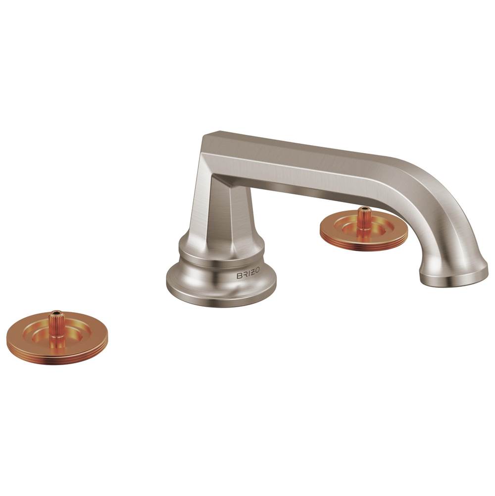 Brizo - BeauclereE Widespread Lavatory Faucet with Low Spout - Less Handles 1.2 GPM - Luxe Nickel