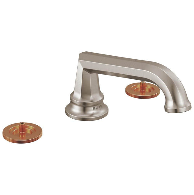 Brizo - BeauclereE Widespread Lavatory Faucet with Low Spout - Less Handles 1.2 GPM - Luxe Nickel