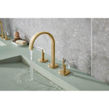 AllariaE Widespread Lavatory Faucet with Arc Spout - Less Handles