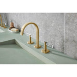 AllariaE Widespread Lavatory Faucet with Arc Spout - Less Handles