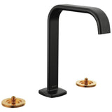 Brizo - AllariaE Widespread Lavatory Faucet with Square Spout - Less Handles - Matte Black