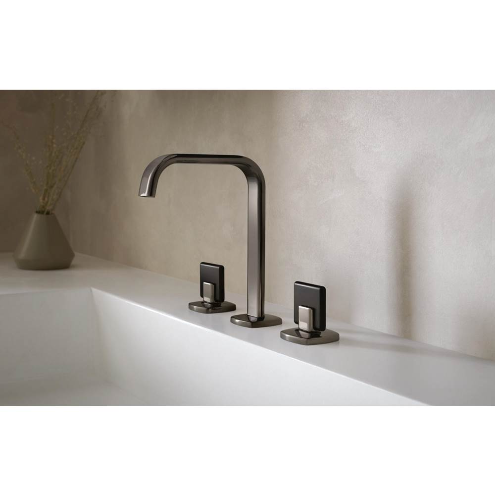 AllariaE Widespread Lavatory Faucet with Square Spout - Less Handles
